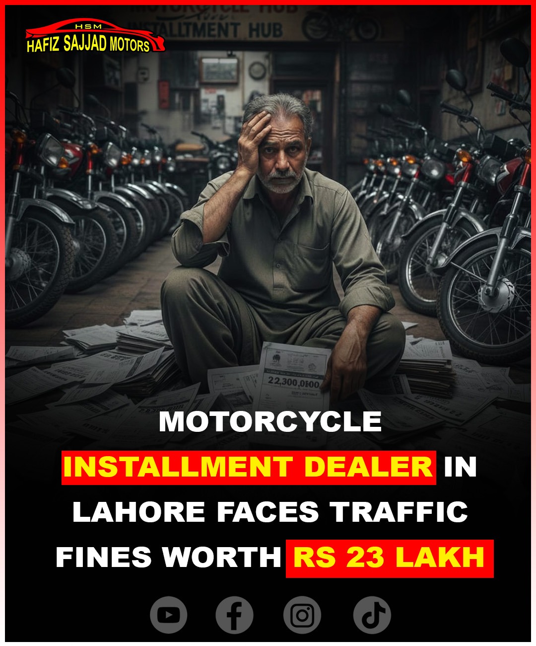 Motorcycle Installment Dealer in Lahore Faces Traffic Fines Worth Rs 23 Lakh